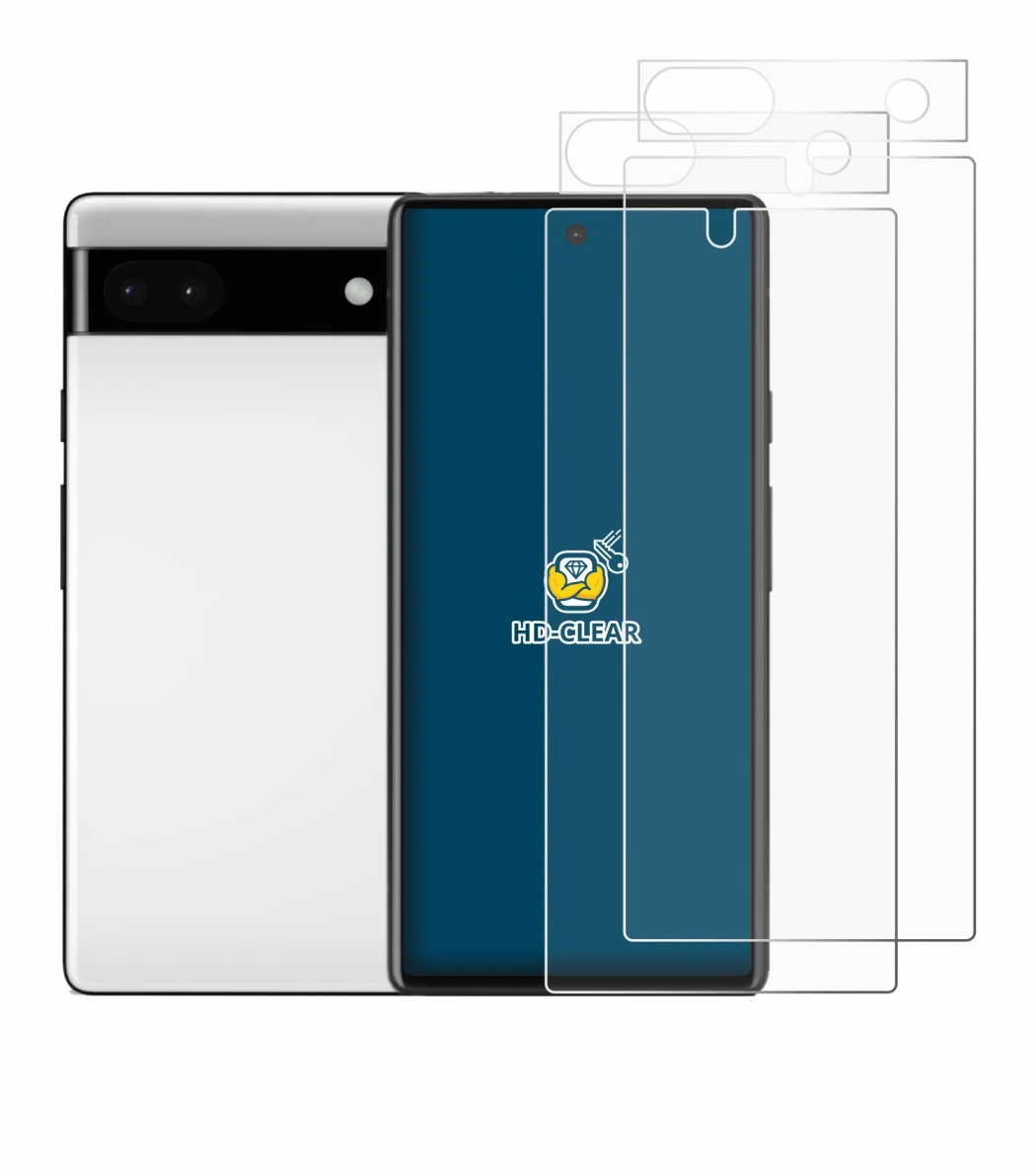 Image of the device Google Pixel 6a (Front+Camera) with a wide variety of screen protectors.