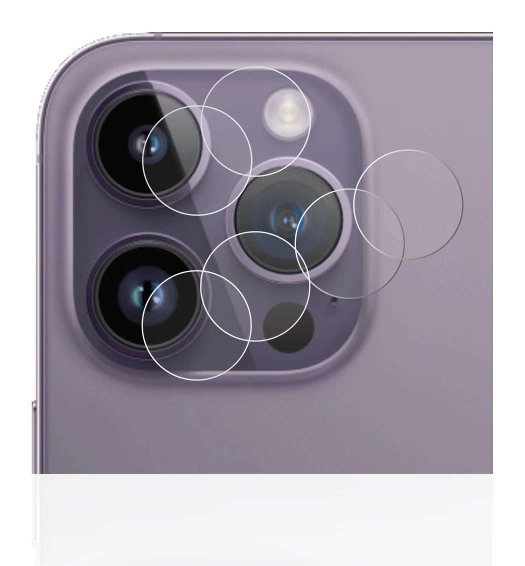 Image of the device Apple iPhone 14 Pro Max (ONLY Camera Lens) with a wide variety of screen protectors.