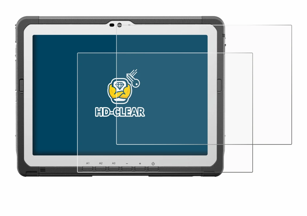 Image of the device Panasonic Toughbook FZ-A3 with a wide variety of screen protectors.