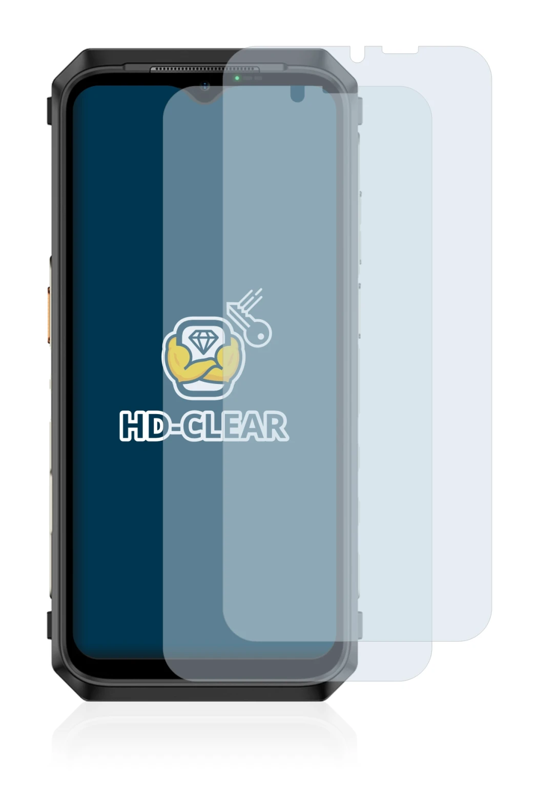 Image of the device Ulefone Power Armor 18T with a wide variety of screen protectors.