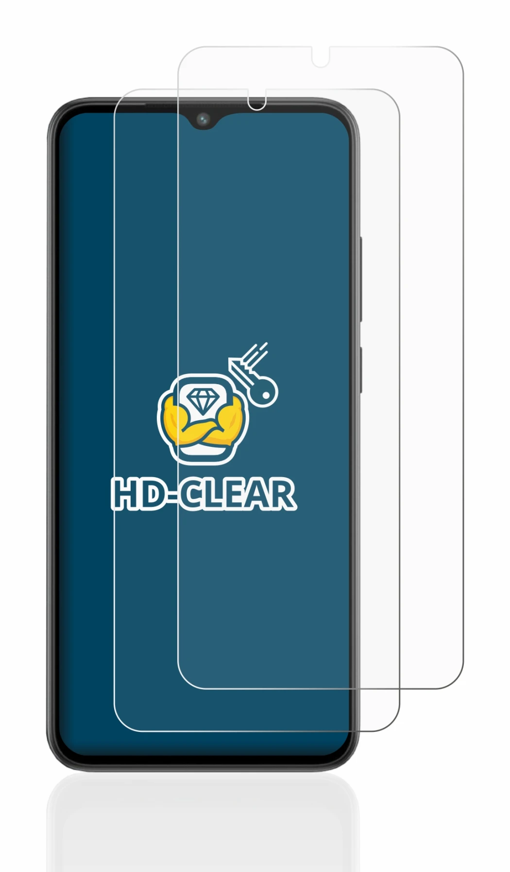 Image of the device Xiaomi Redmi A2 with a wide variety of screen protectors.