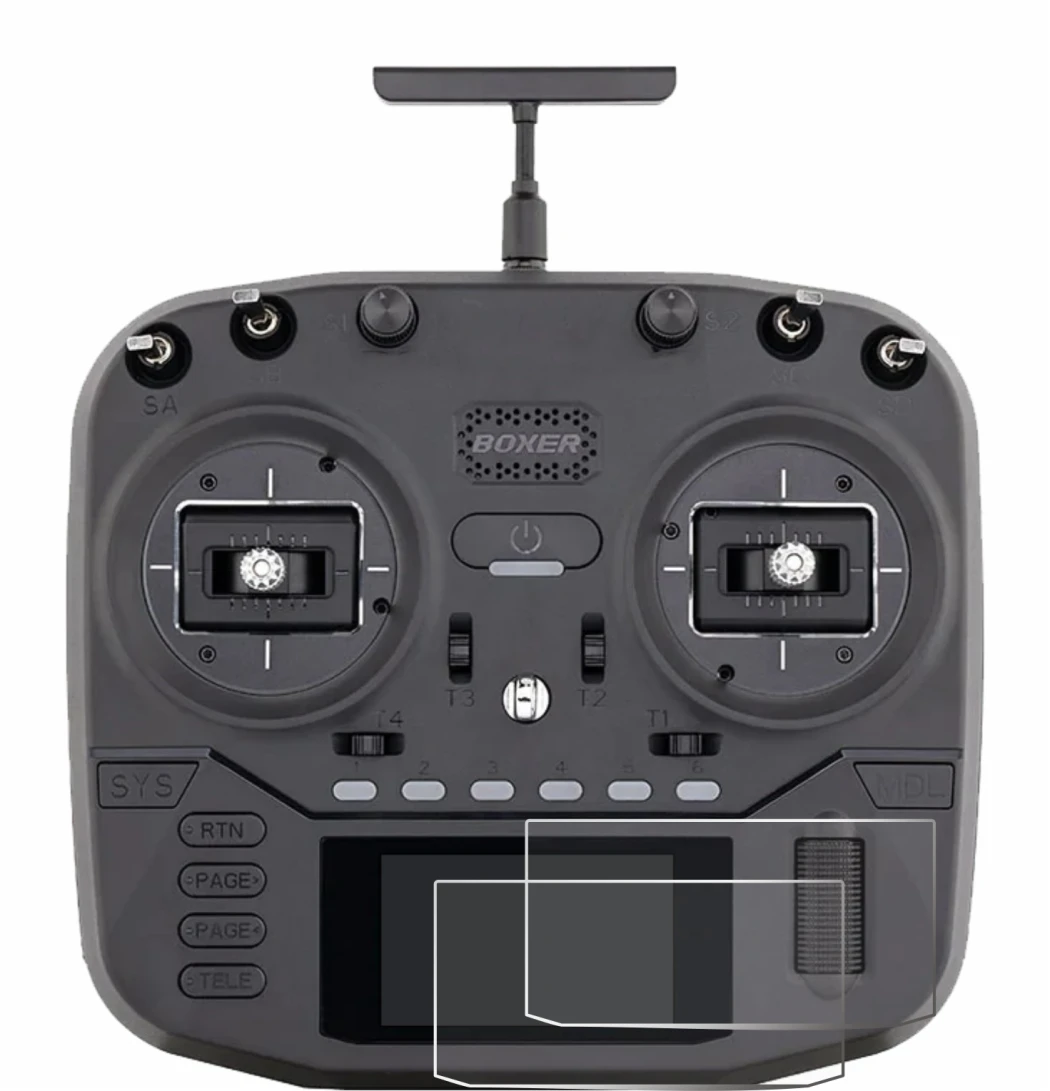 Image of the device Radiomaster Boxer with a wide variety of screen protectors.