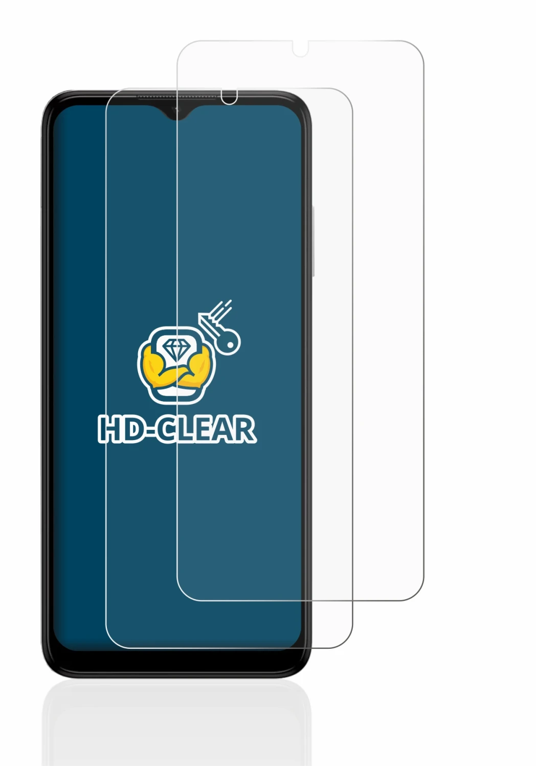 Image of the device Nokia G22 with a wide variety of screen protectors.