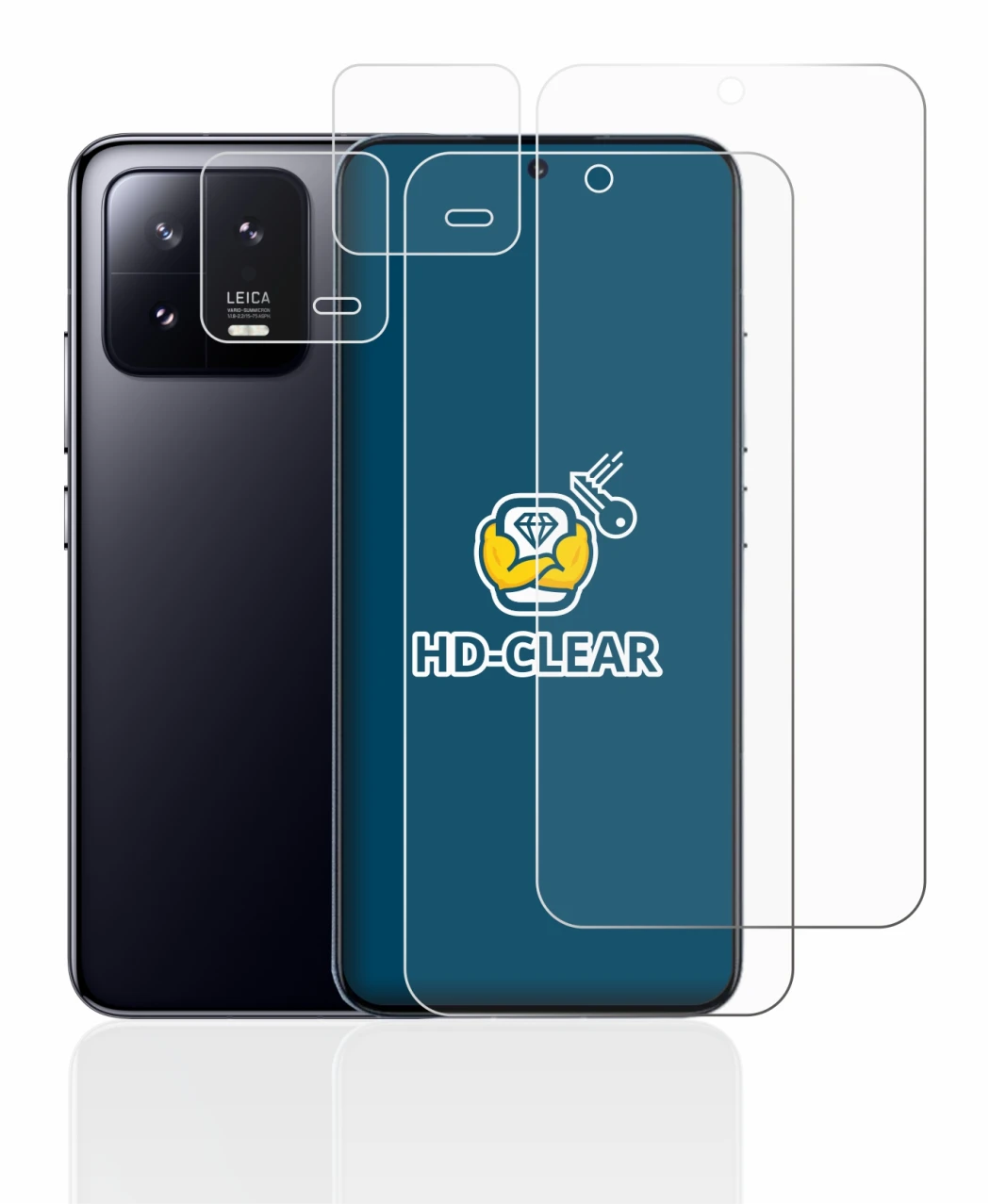 Image of the device Xiaomi 13 (Front+Camera) with a wide variety of screen protectors.