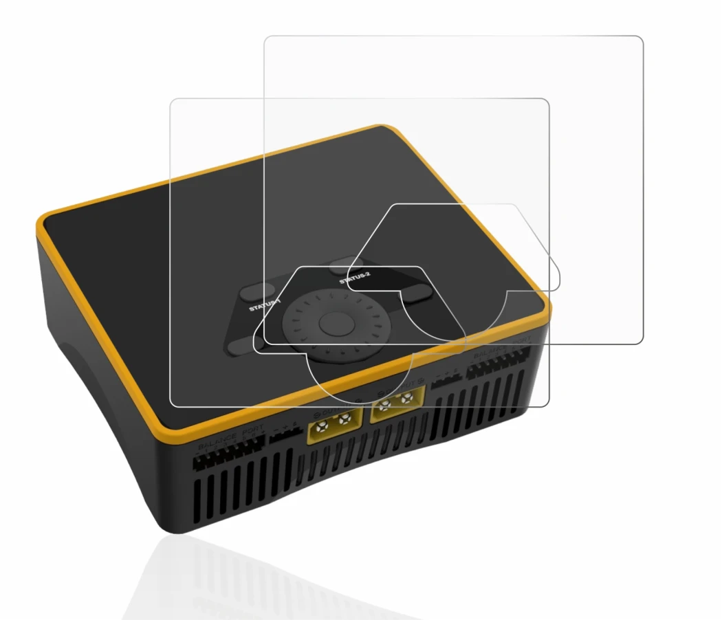 Image of the device Junsi iCharger DX6 with a wide variety of screen protectors.