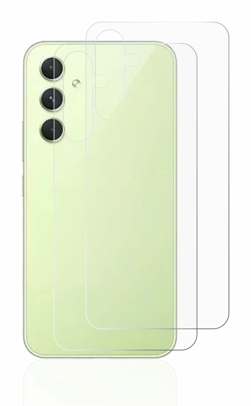 Image of the device Samsung Galaxy A54 5G (Back) with a wide variety of screen protectors.