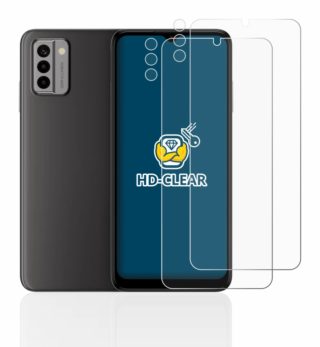 Image of the device Nokia G22 (Front+Camera) with a wide variety of screen protectors.