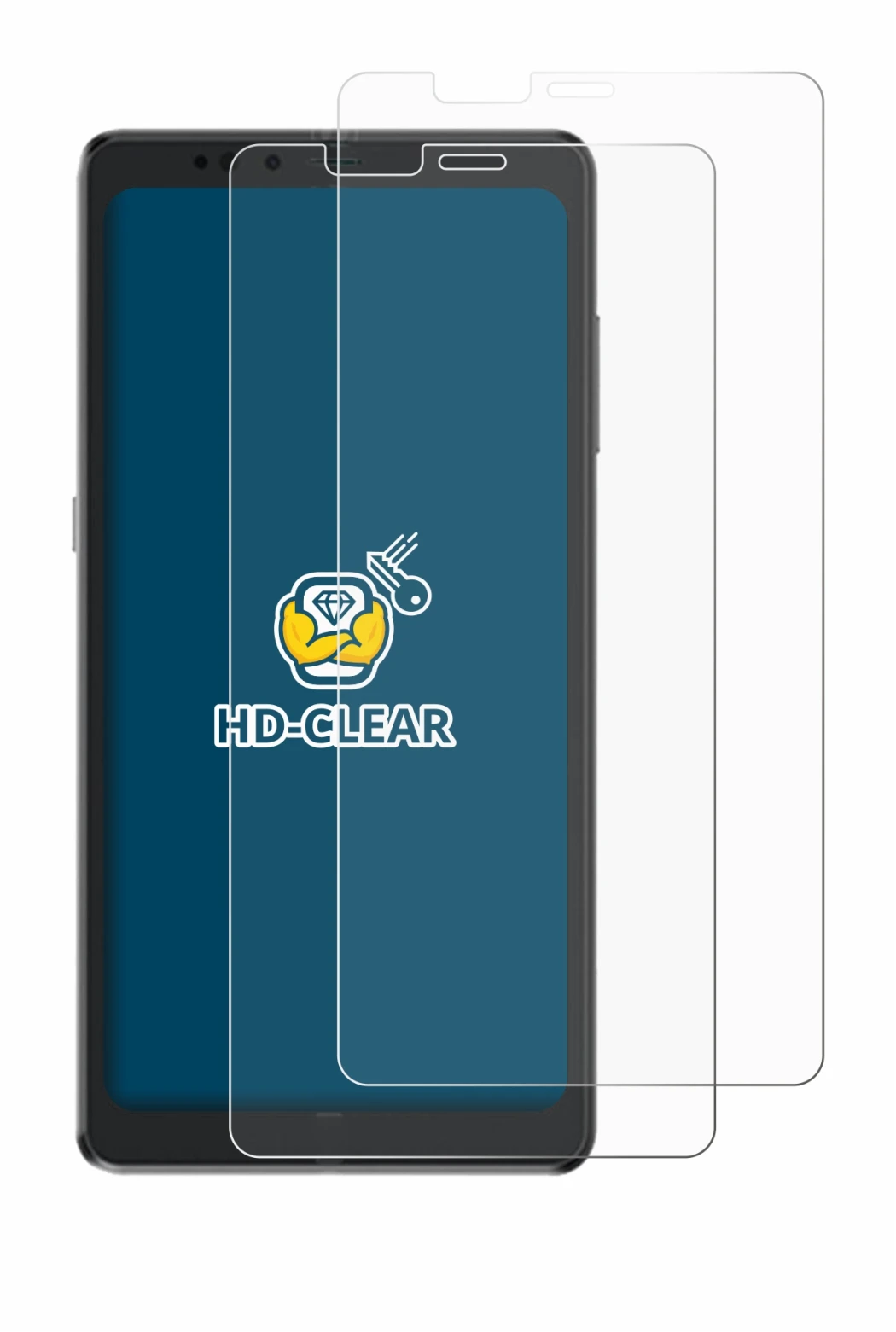 Image of the device Hisense A9 with a wide variety of screen protectors.