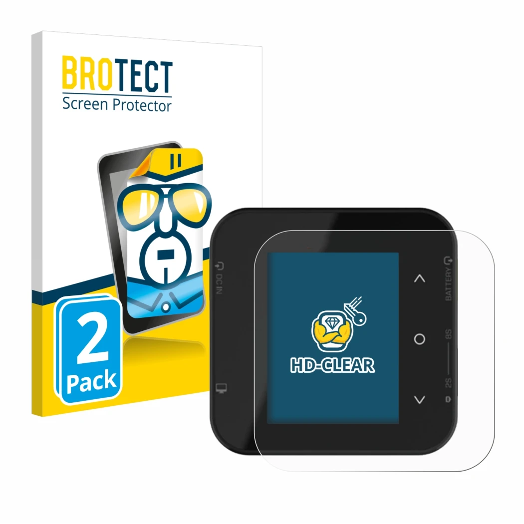 Front side of a product packaging with the brand logo BROTECT. Next to it is the device ISDT Air8 shown with the corresponding