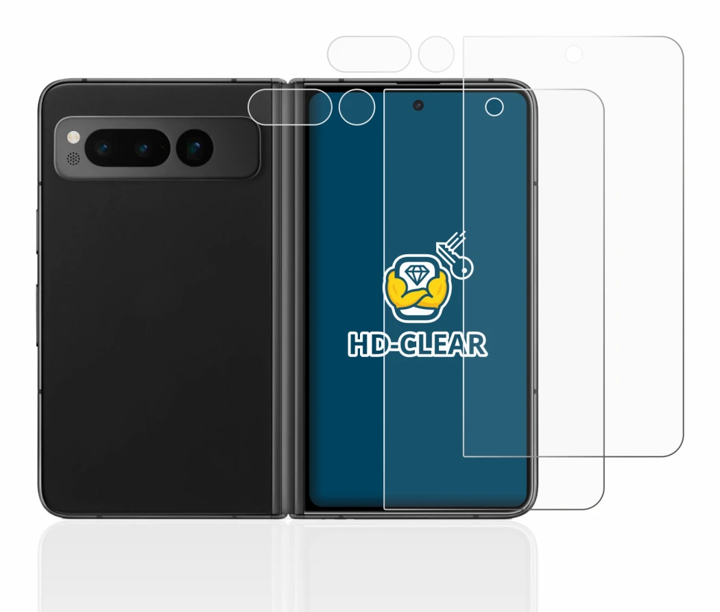 Image of the device Google Pixel Fold (Front+Camera) with a wide variety of screen protectors.