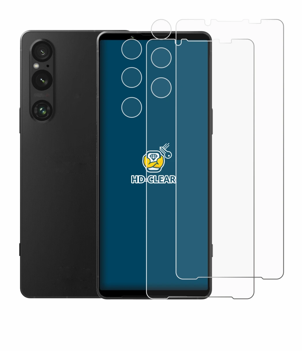 Image of the device Sony Xperia 1 V (Front+Camera) with a wide variety of screen protectors.