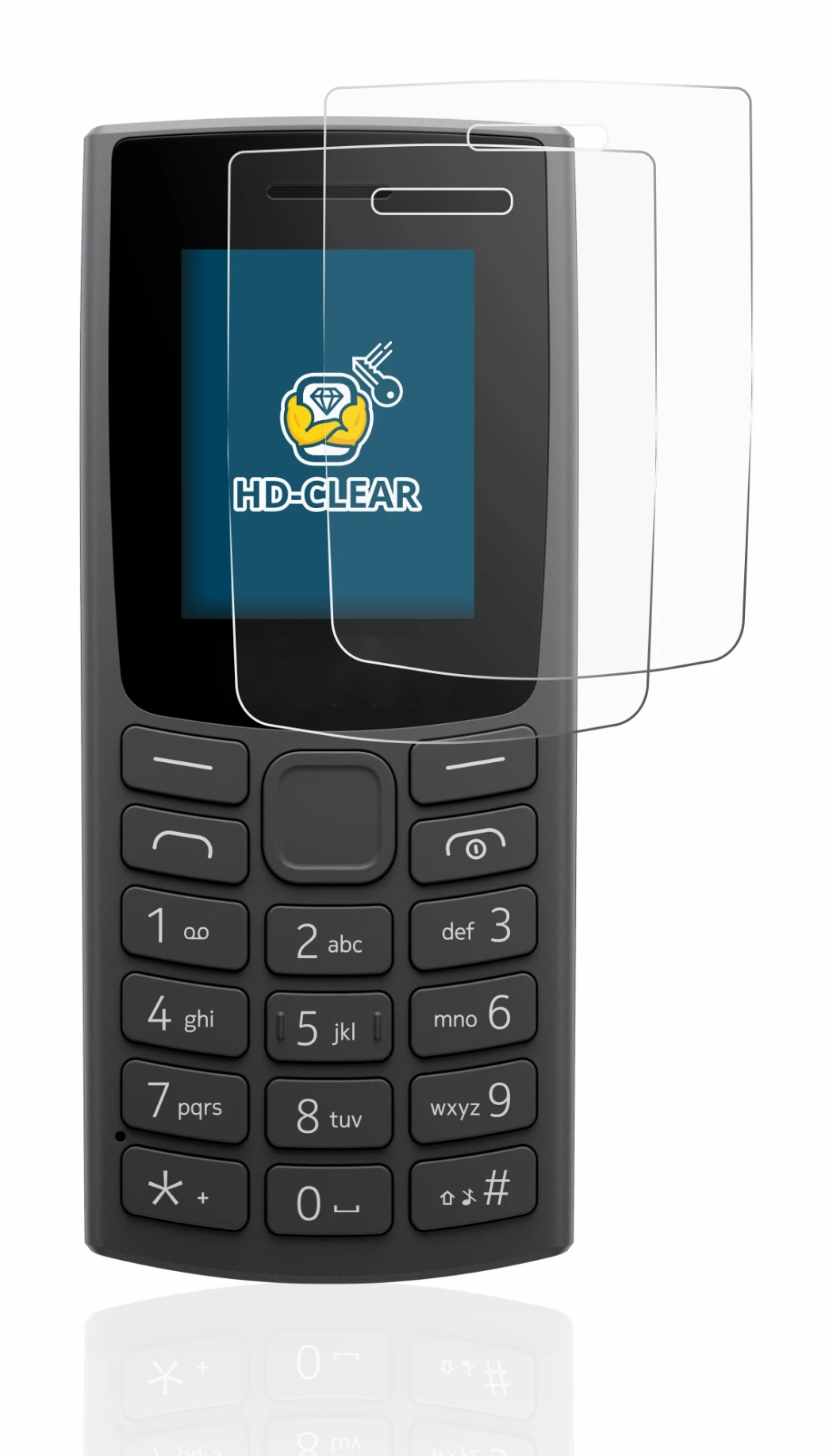 Image of the device Nokia 110 (2023) with a wide variety of screen protectors.