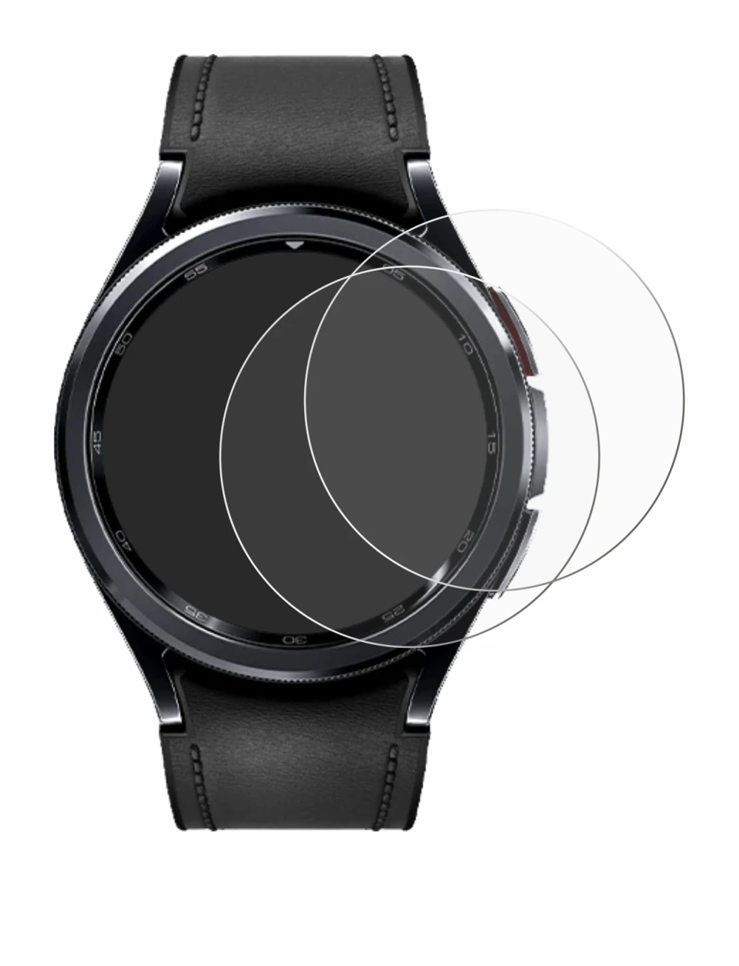 Image of the device Samsung Galaxy Watch 6 Classic (47 mm) with a wide variety of screen protectors.