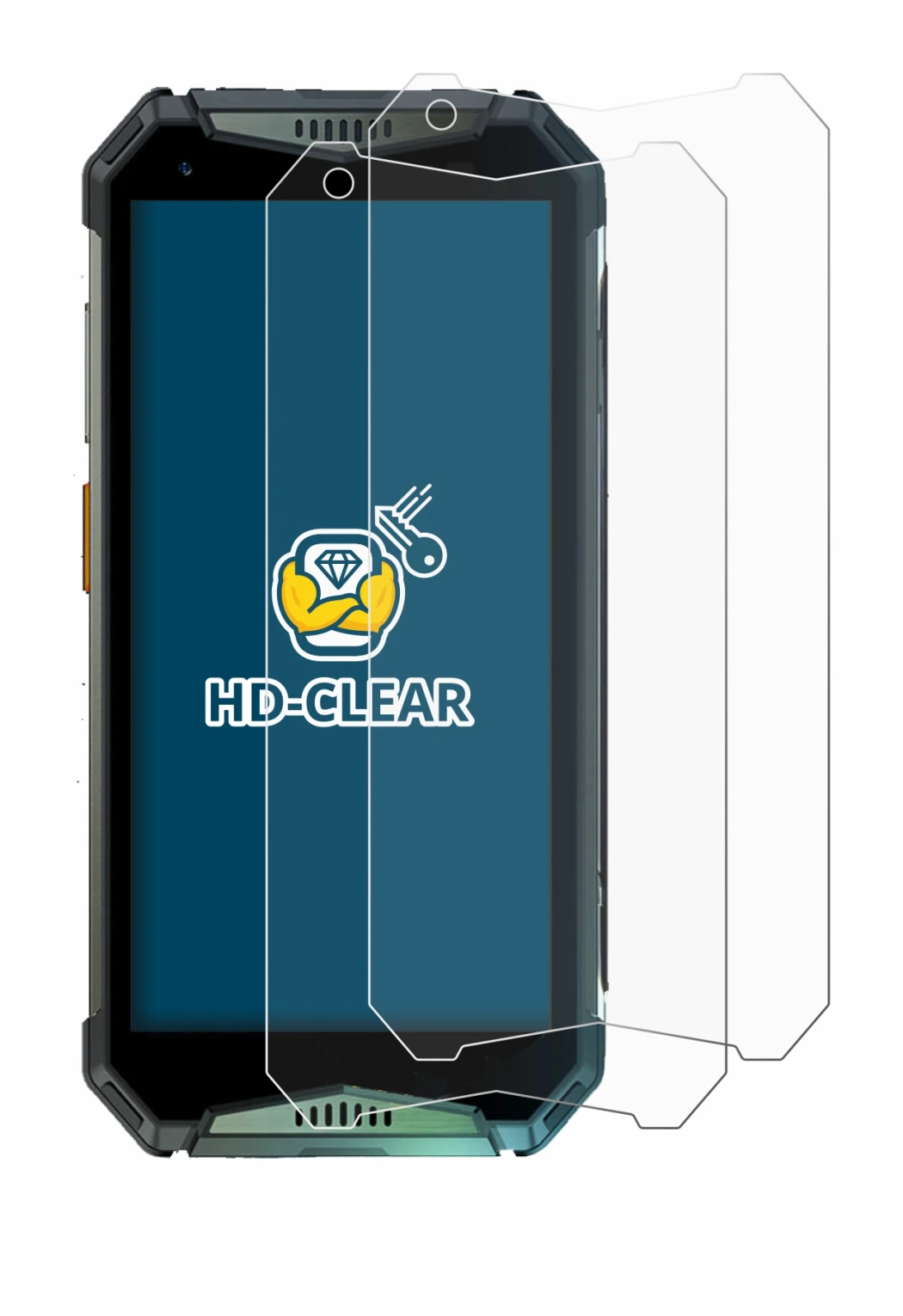 Image of the device Ulefone Armor 20WT with a wide variety of screen protectors.