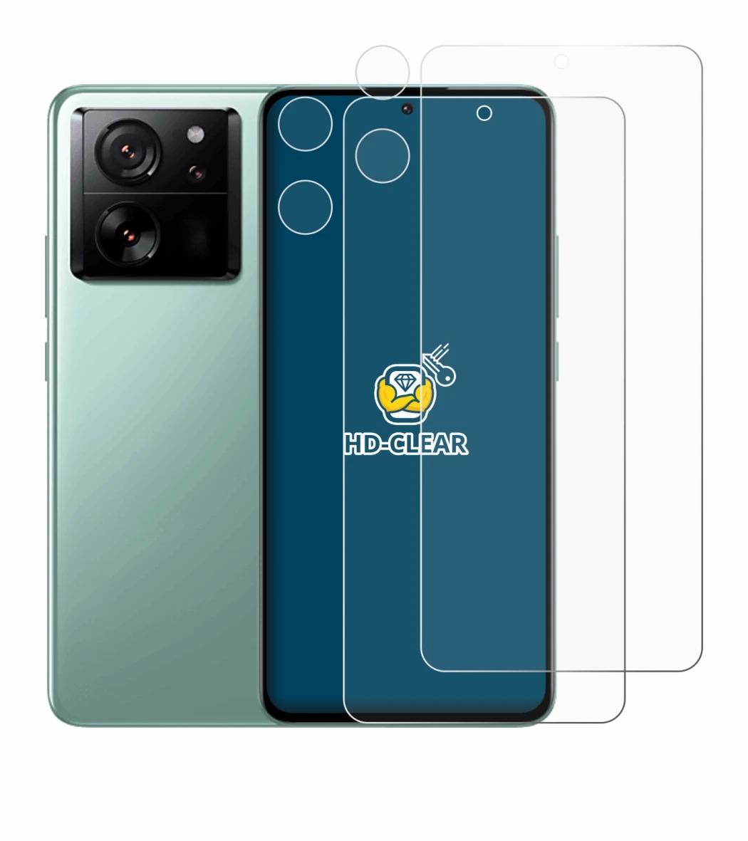 Image of the device Xiaomi 13T Pro (Front+Camera) with a wide variety of screen protectors.