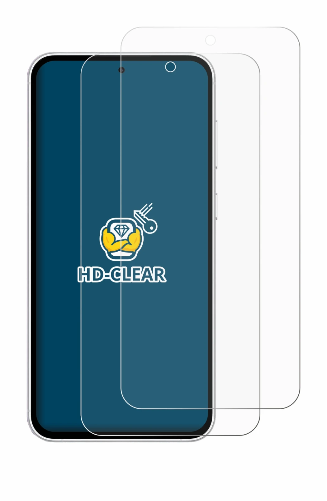 Image of the device Samsung Galaxy S23 FE with a wide variety of screen protectors.