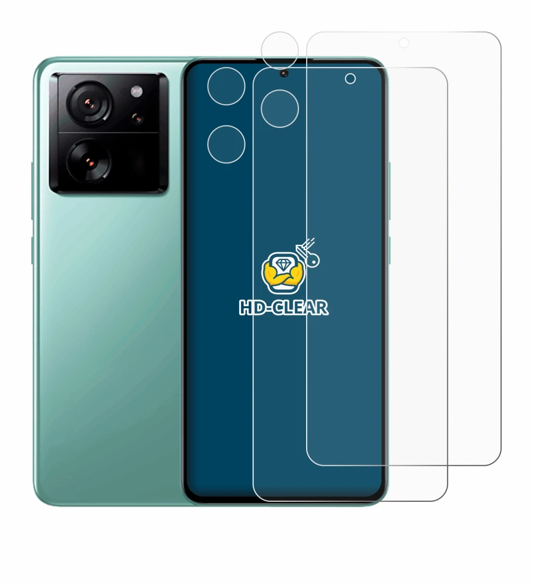 Image of the device Xiaomi 13T (Front+Camera) with a wide variety of screen protectors.