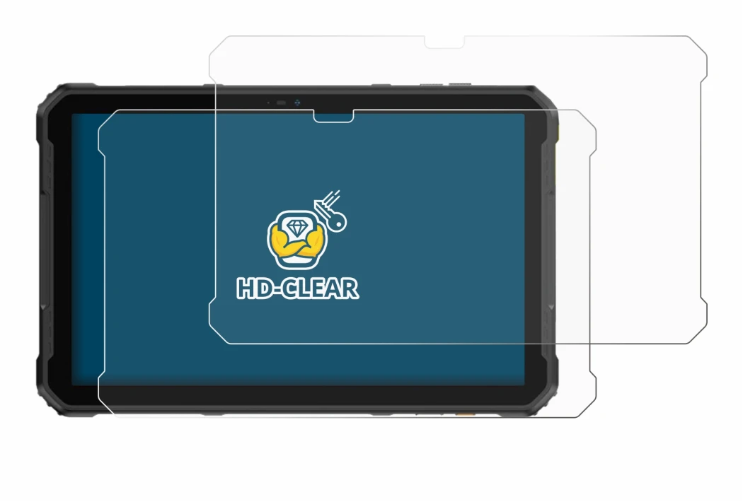 Image of the device Ulefone Armor Pad 2 with a wide variety of screen protectors.