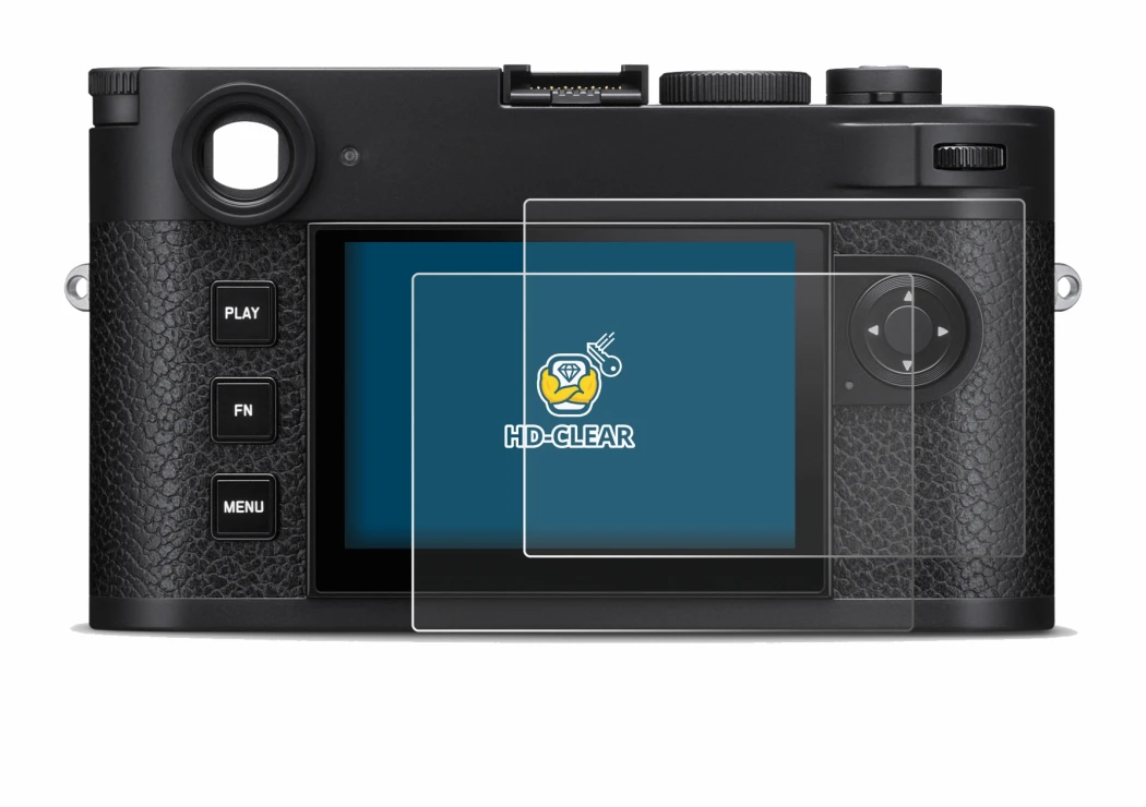 Image of the device Leica M11-P with a wide variety of screen protectors.