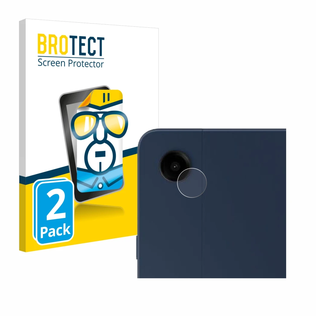 Front side of a product packaging with the brand logo BROTECT. Next to it is the device Samsung Galaxy Tab A9 Plus 5G (ONLY Ca