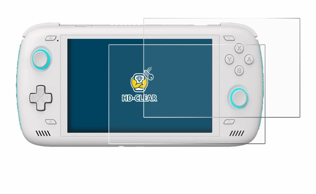 Image of the device AYN Odin 2 with a wide variety of screen protectors.