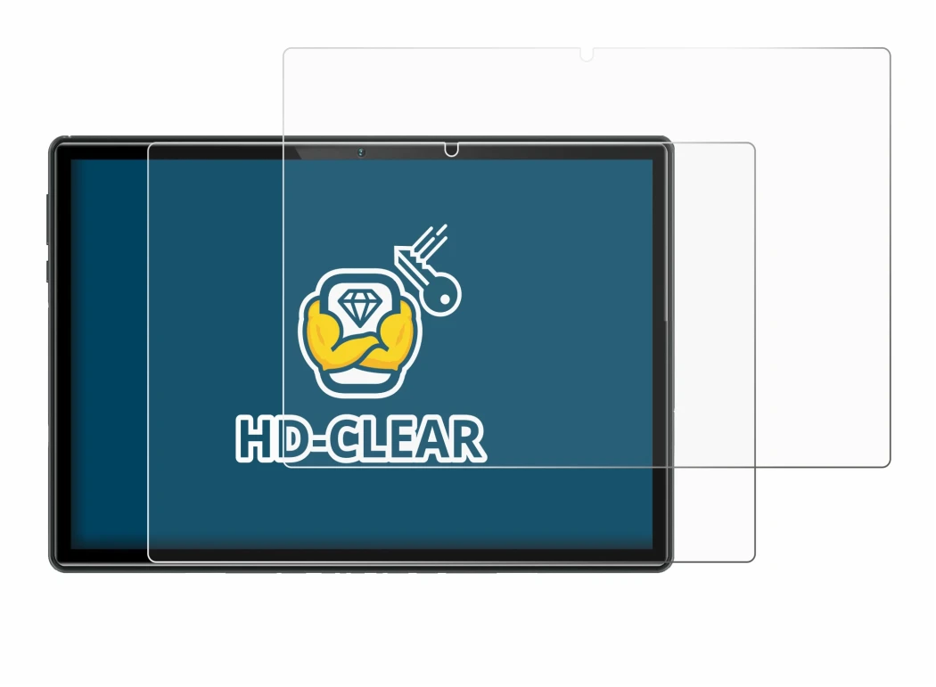 Image of the device Doogee U10 with a wide variety of screen protectors.