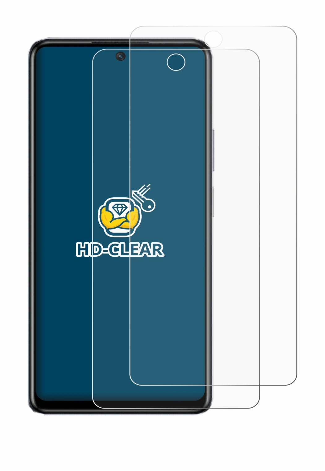 Image of the device Infinix Hot 40 Pro with a wide variety of screen protectors.