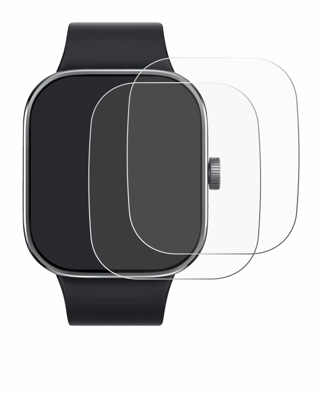 Image of the device Xiaomi Redmi Watch 4 with a wide variety of screen protectors.