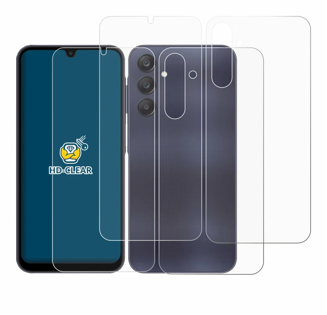 Image of the device Samsung Galaxy A25 5G (Front+Back) with a wide variety of screen protectors.