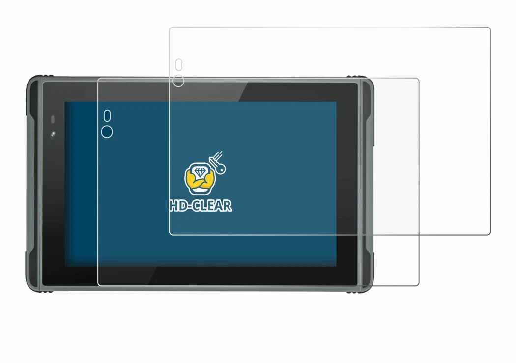 Image of the device Hugerock X7 with a wide variety of screen protectors.