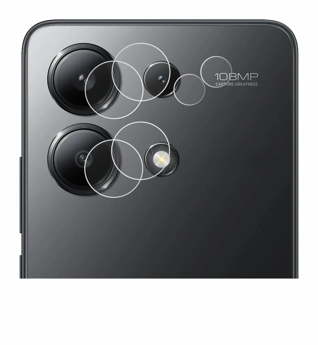 Image of the device Xiaomi Redmi Note 13 (ONLY Camera Lens) with a wide variety of screen protectors.