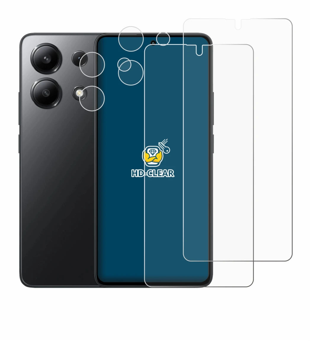 Image of the device Xiaomi Redmi Note 13 5G (Front+Camera) with a wide variety of screen protectors.