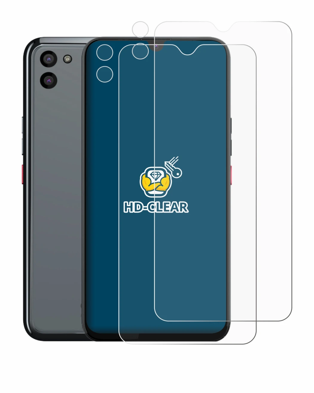 Image of the device Gigaset GS5 PRO SE (Front+Camera) with a wide variety of screen protectors.