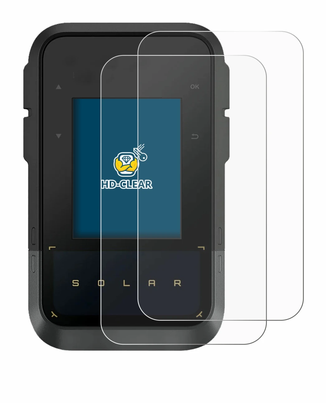 Image of the device Garmin eTrex Solar with a wide variety of screen protectors.