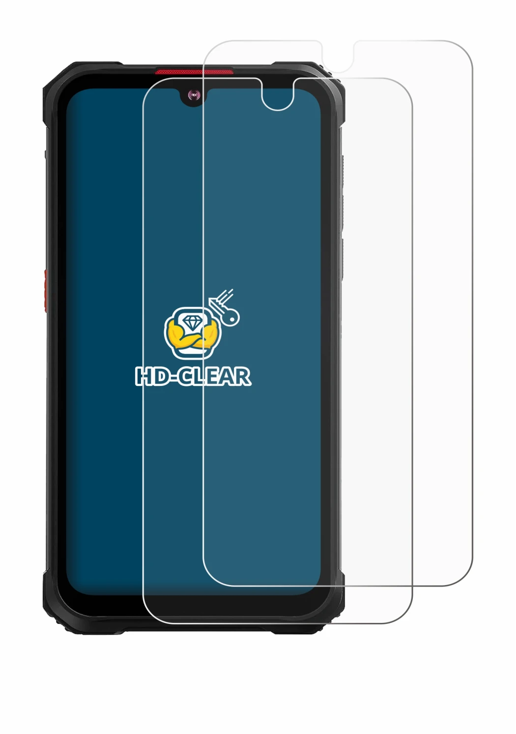 Image of the device Hotwav Cyber 9 Pro with a wide variety of screen protectors.