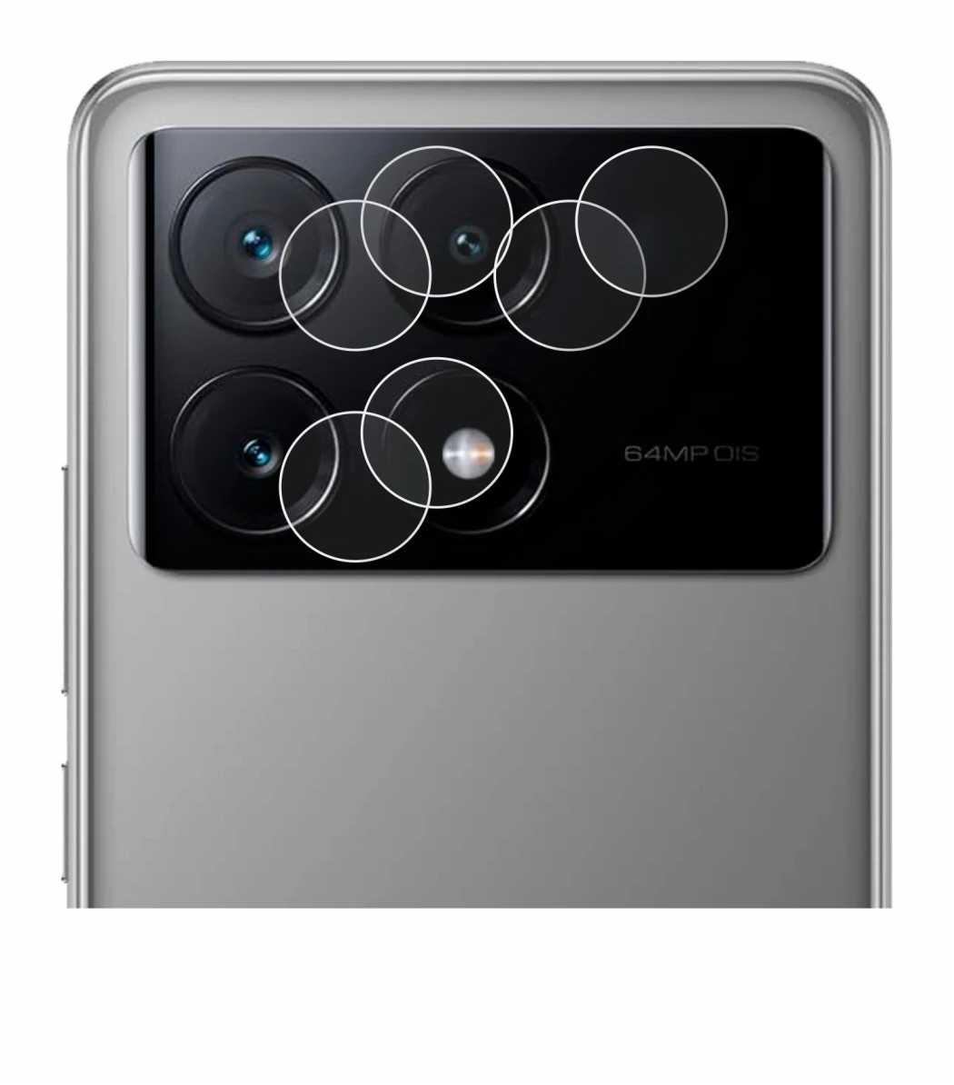 Image of the device Xiaomi Poco X6 Pro (ONLY Camera Lens) with a wide variety of screen protectors.
