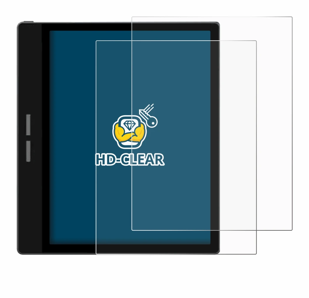 Image of the device Bigme B751C with a wide variety of screen protectors.