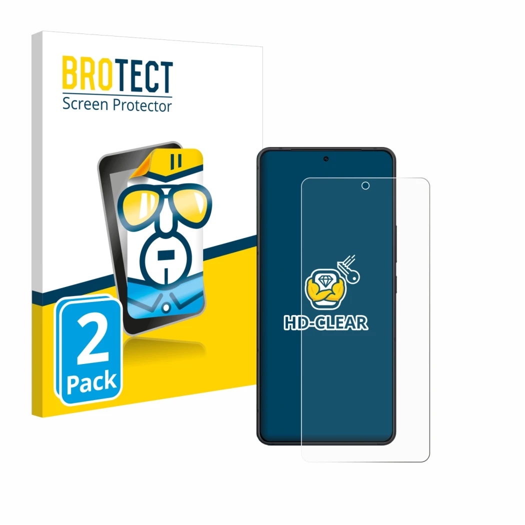 Front side of a product packaging with the brand logo BROTECT. Next to it is the device ASUS ZenFone 11 Ultra shown with the c