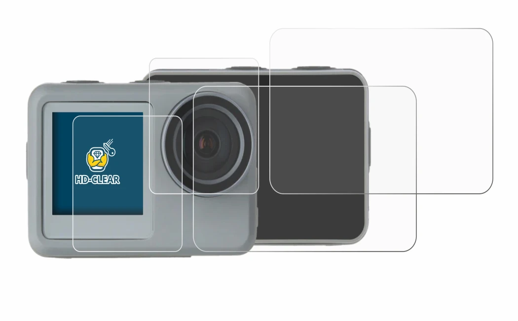 Image of the device Rollei Actioncam 9s Plus with a wide variety of screen protectors.
