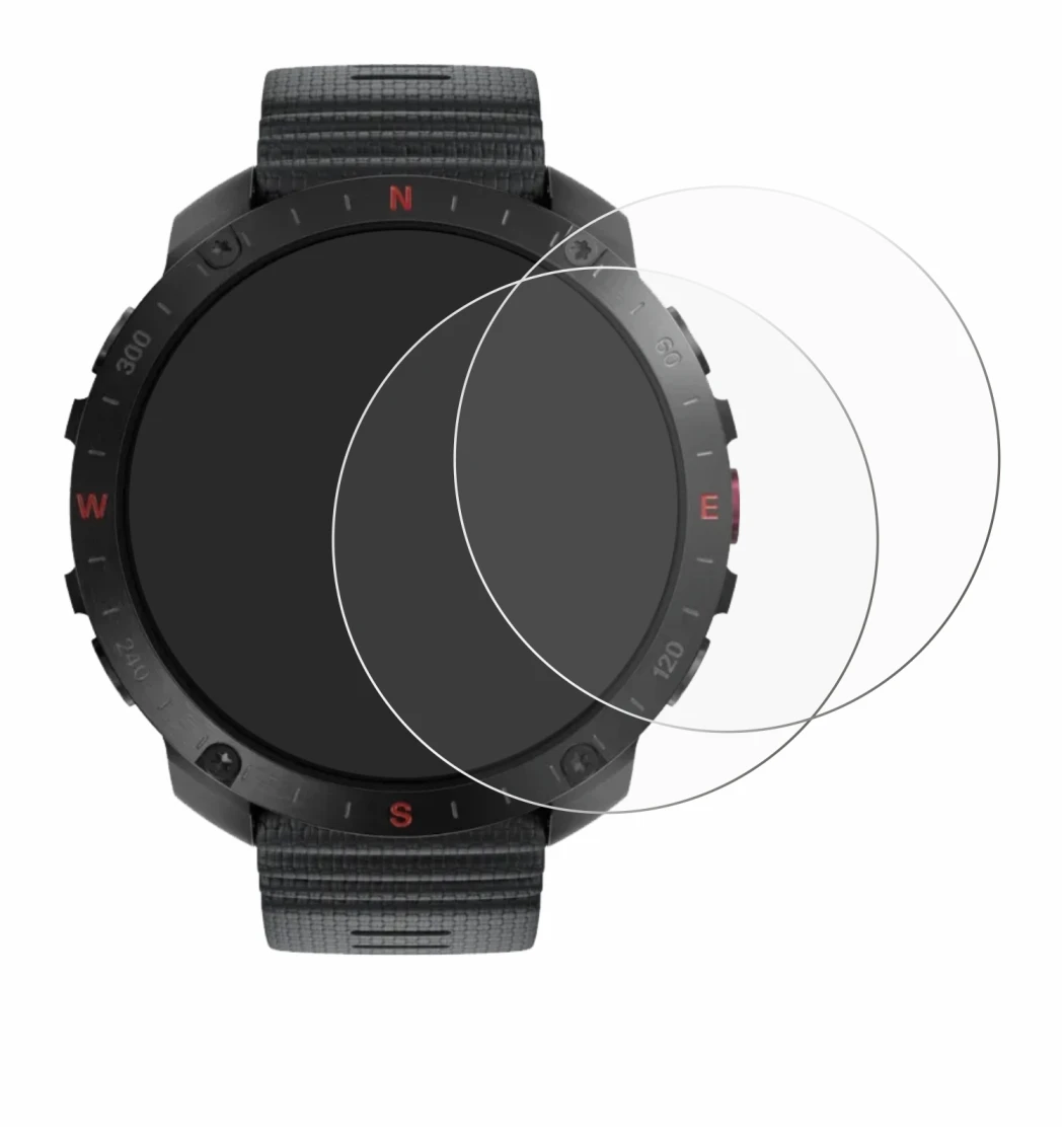 Image of the device Polar Grit X2 Pro with a wide variety of screen protectors.