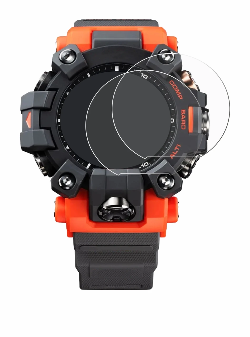 Image of the device Casio G-Shock GW-9500 with a wide variety of screen protectors.