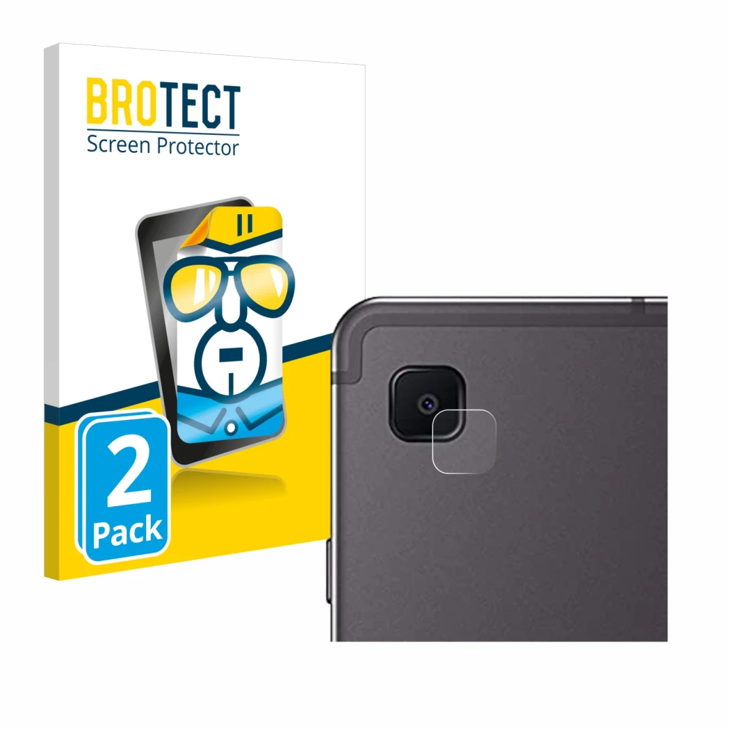 Front side of a product packaging with the brand logo BROTECT. Next to it is the device Samsung Galaxy Tab S6 Lite WiFi 2024 (
