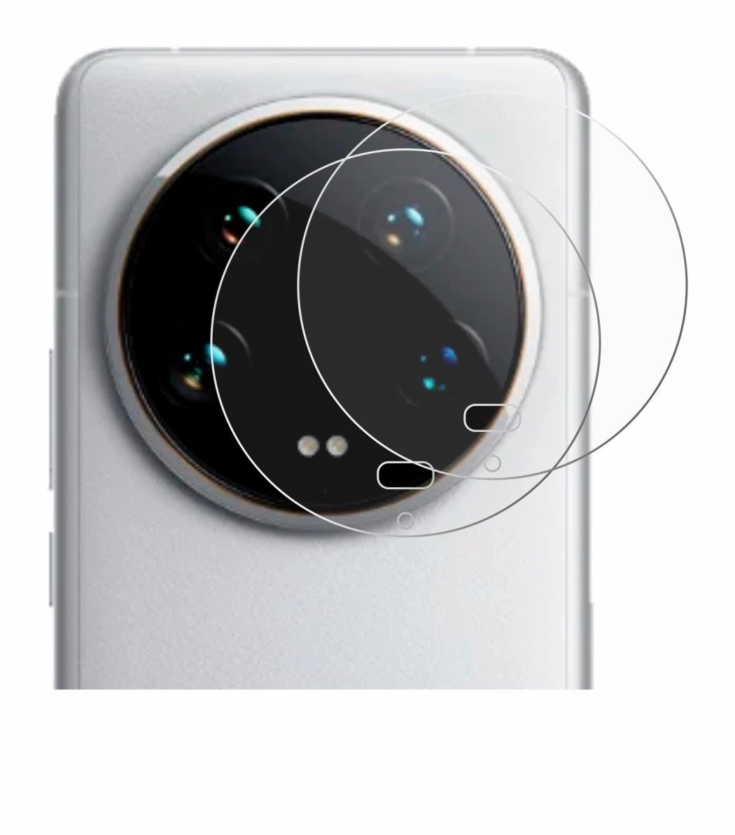 Image of the device Xiaomi 14 Ultra (ONLY Camera Lens) with a wide variety of screen protectors.