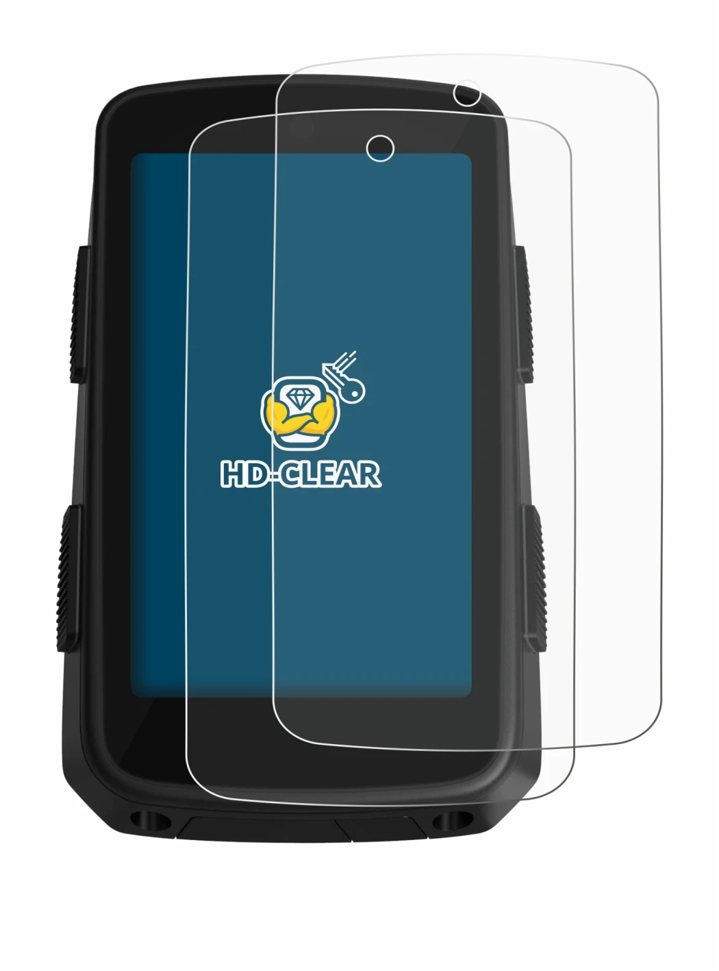 Image of the device Hammerhead Karoo 3 with a wide variety of screen protectors.