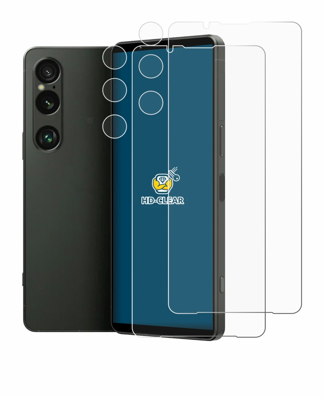 Image of the device Sony Xperia 1 VI (Front+Camera) with a wide variety of screen protectors.