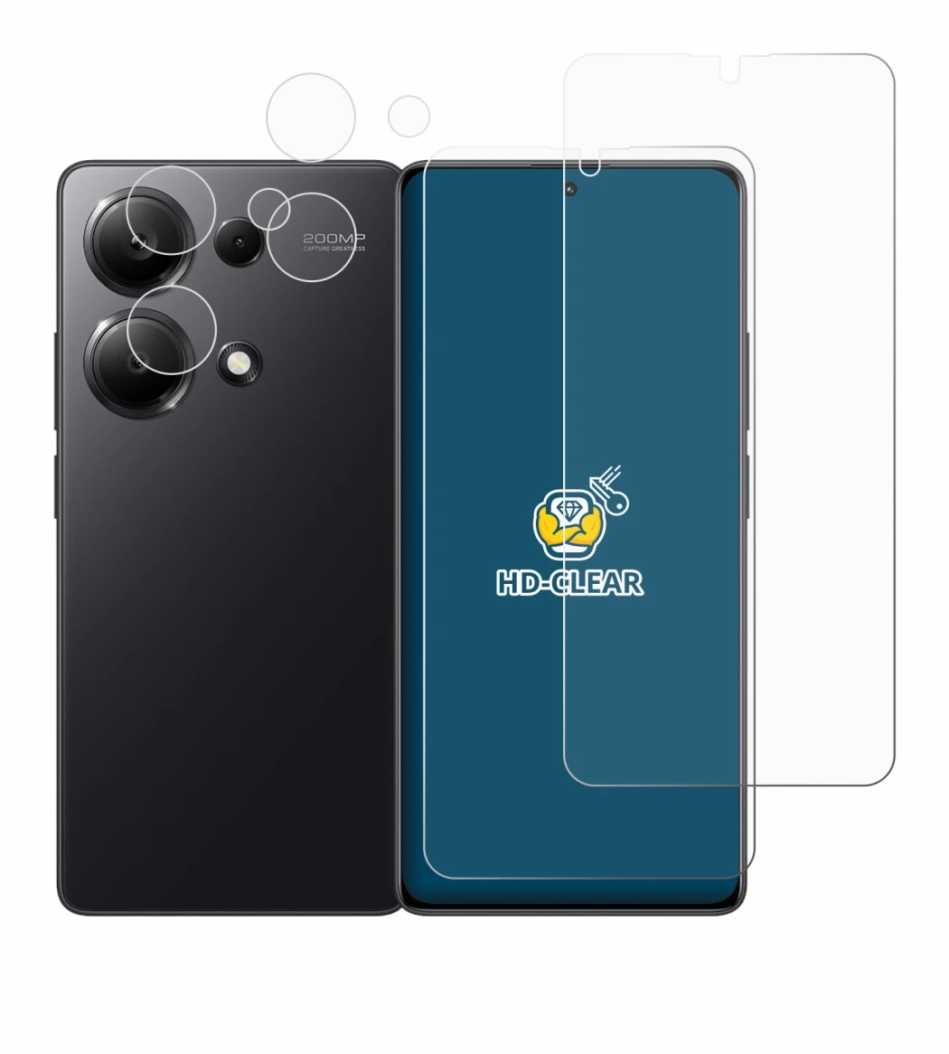 Image of the device Xiaomi Redmi Note 13 Pro 4G (Front+Camera) with a wide variety of screen protectors.