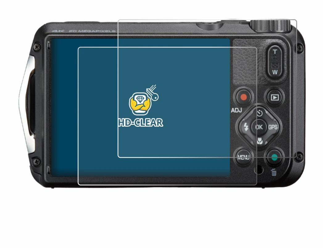 Image of the device Ricoh Pentax WG-8 with a wide variety of screen protectors.
