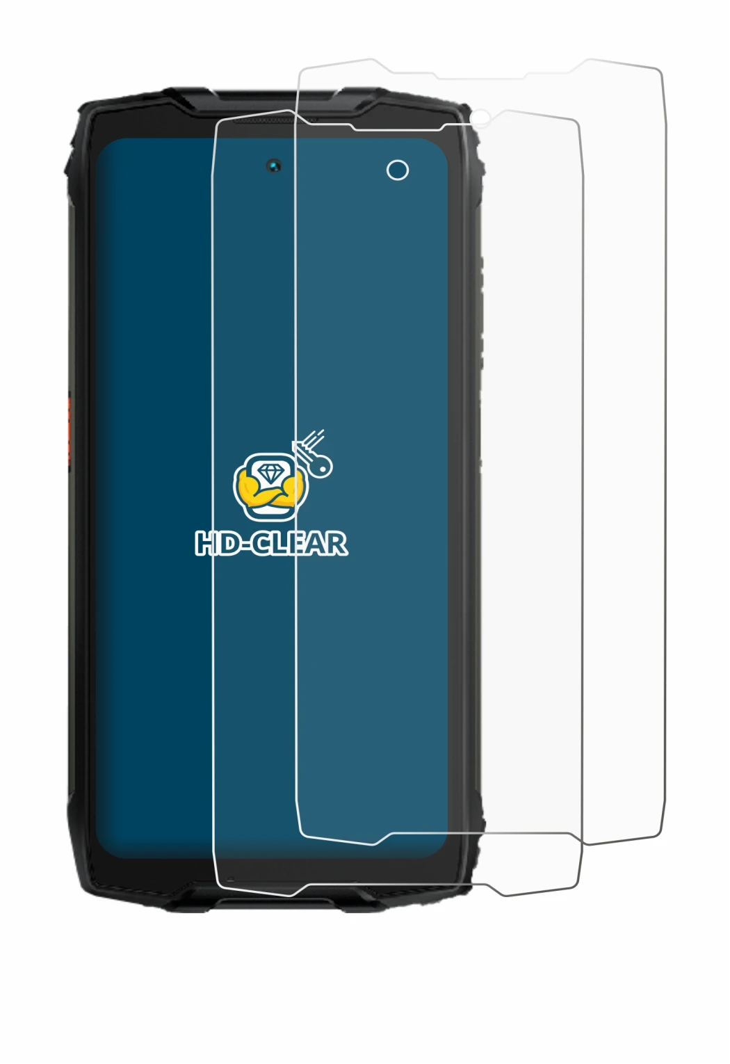 Image of the device Blackview BV9300 Pro with a wide variety of screen protectors.