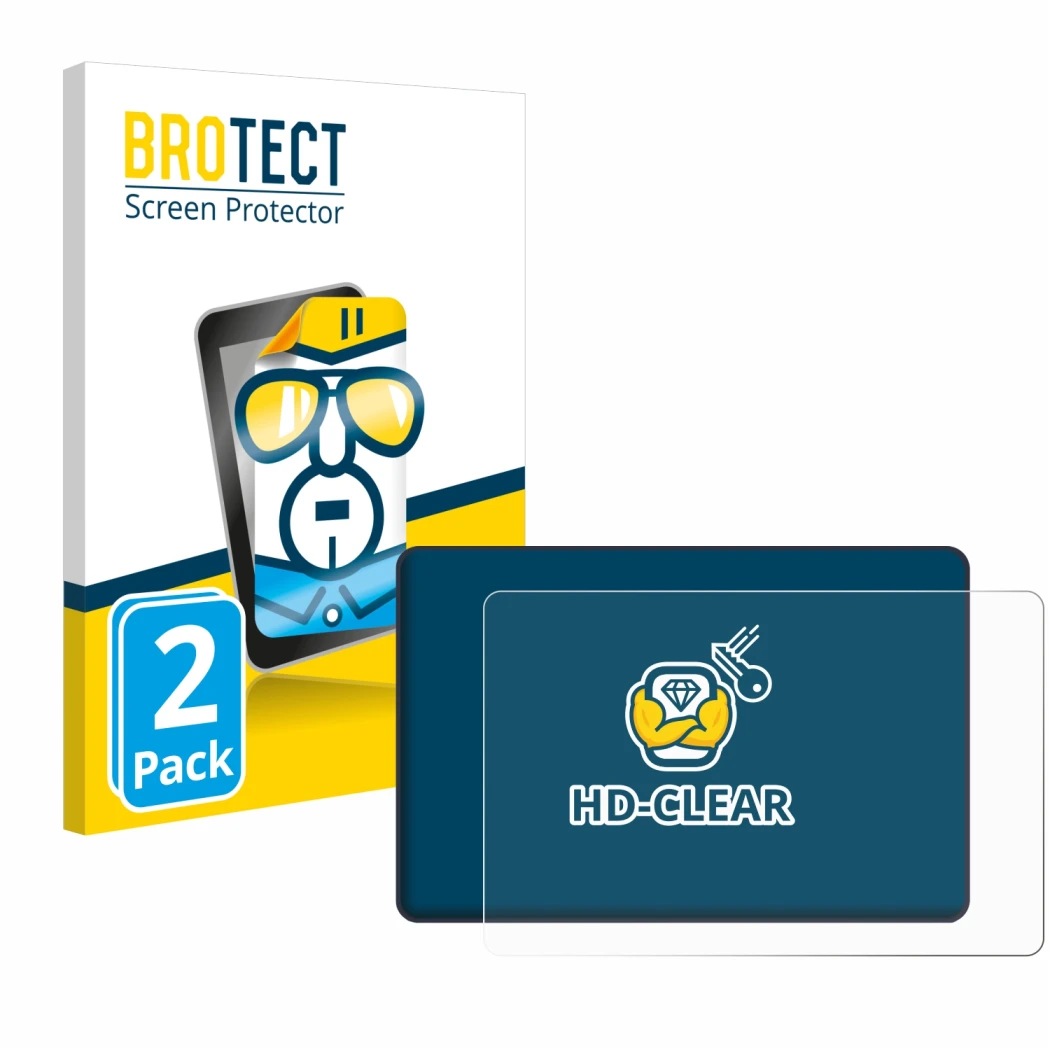 Front side of a product packaging with the brand logo BROTECT. Next to it is the device Bigtreetech Bambu Lab Panda Touch V1.0