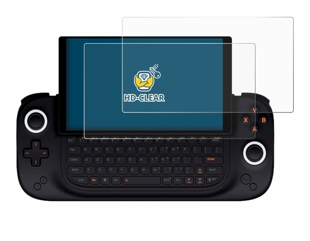 Image of the device Ayaneo Slide with a wide variety of screen protectors.